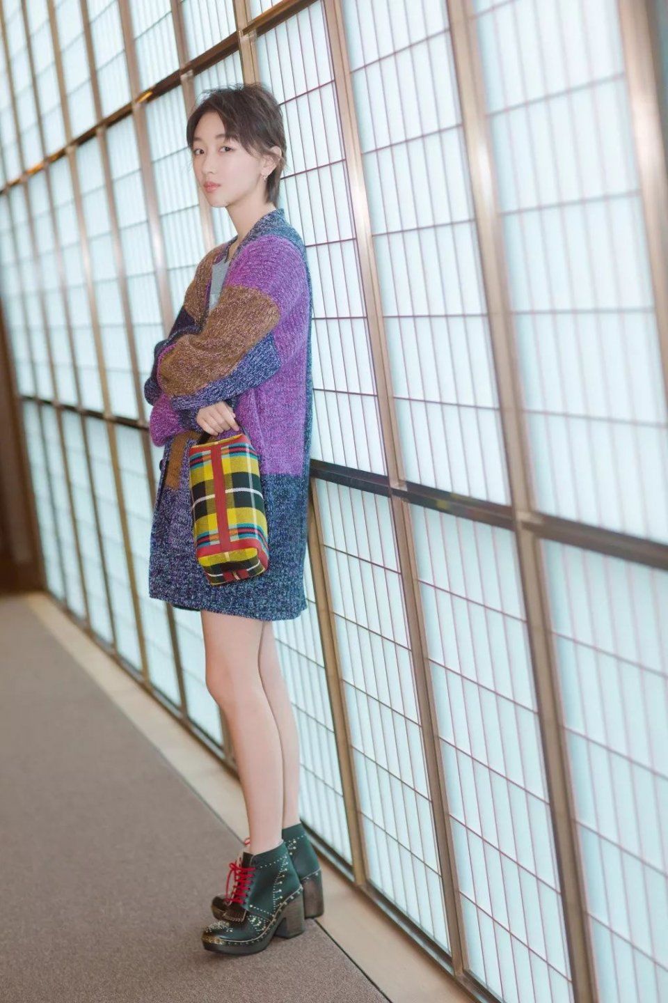 从唐嫣的花毛衣看18毛衣穿搭