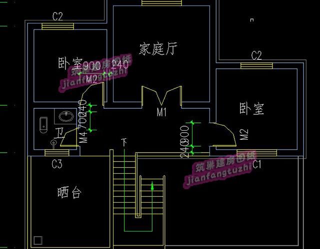 60平方米3房3厅简约二层农村自建房设计图纸