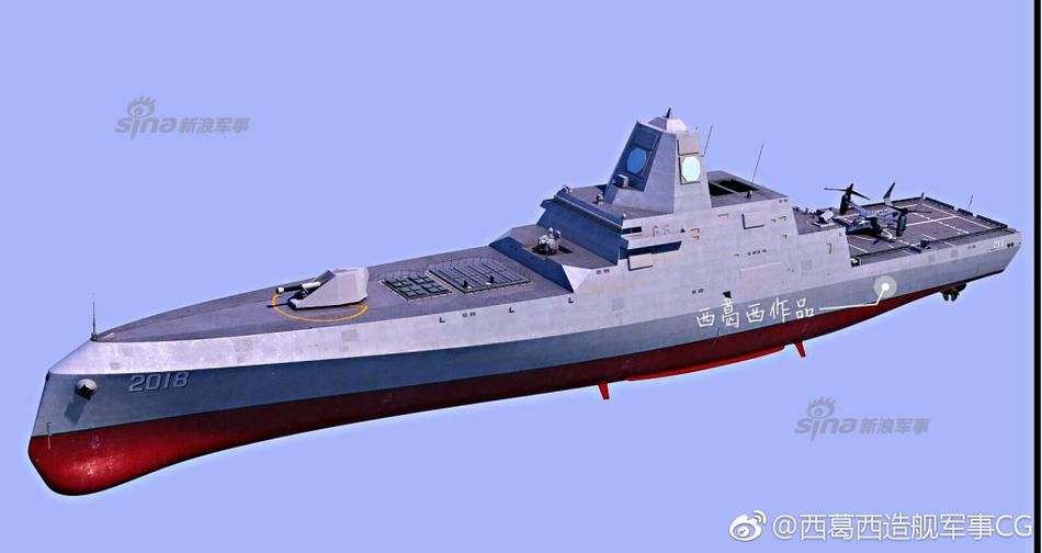 中国未来驱逐舰想象图:装电磁炮 垂发能打东风