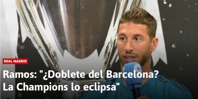 皇马只获联赛第三没啥,拉莫斯称一个欧冠奖杯