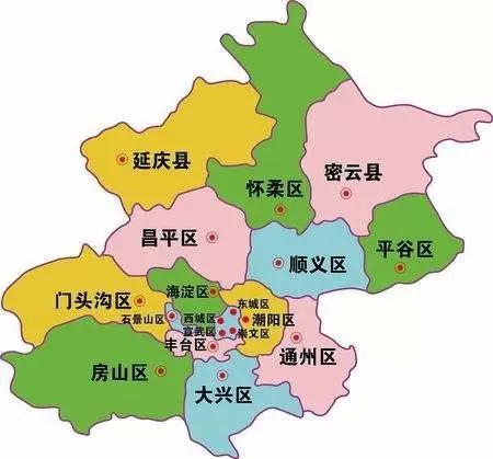 北京十六个区精确地图图片