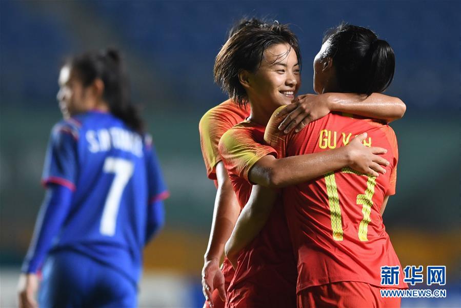 女足中国队5比0胜泰国队