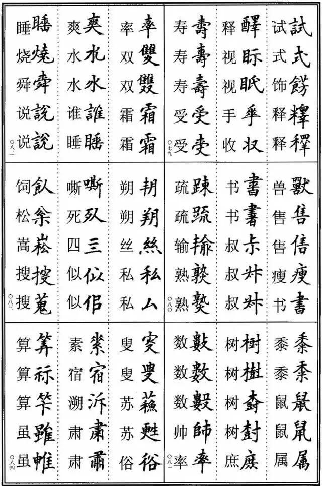 楷书书法异体字集锦,收好备用