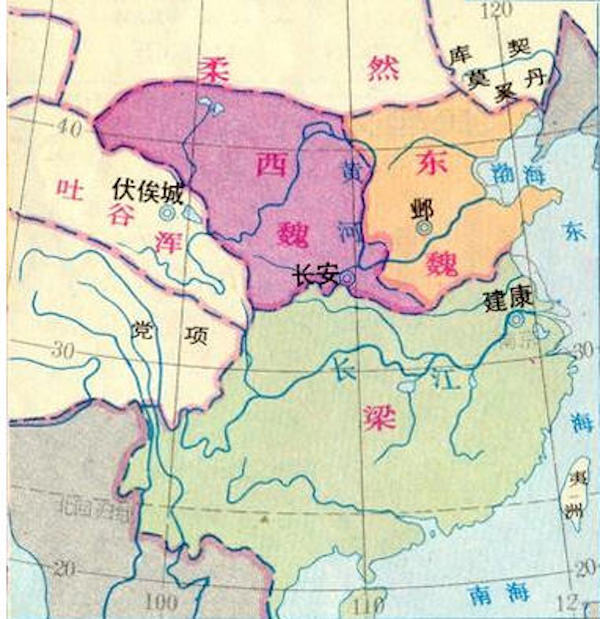 南北朝疆域变化图图片