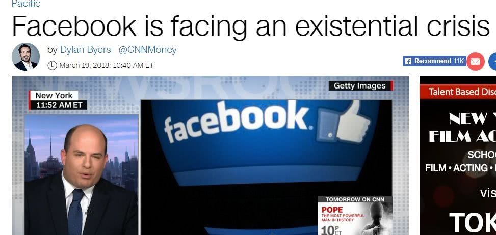 超5000万Facebook用户数据泄露 扎克伯格一天