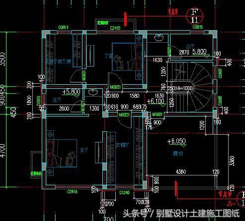 现代简约新农村自建小别墅设计方案 复试客厅