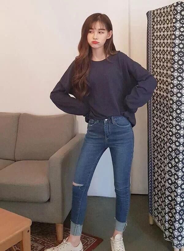 蒋欣穿紧身牛仔裤感觉要撑破!微胖女生穿上这