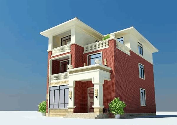 8米小开间三层别墅,高颜值双效果图,8室设计,忍