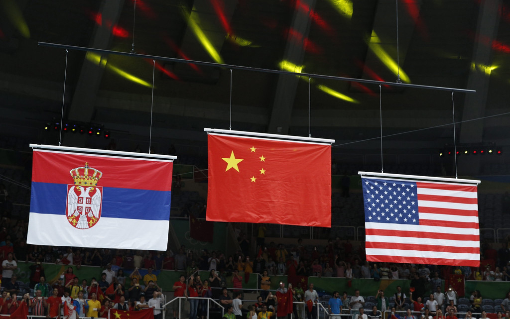 国旗和奥运旗图片