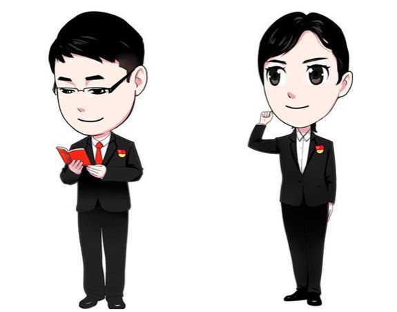 设计者:路媛设计说明:一是人物佩戴党员徽章.