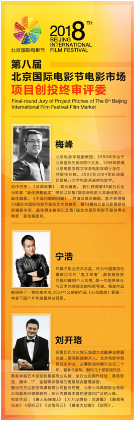 第八届北京国际电影节电影市场项目创投终审路演倒计时 宁浩、梅峰、刘开珞重量级评审团强势来袭 第八届北京国际电影节电影市场项目创投终审路演倒计时 宁浩、梅峰、刘开珞重量级评审团强势来袭