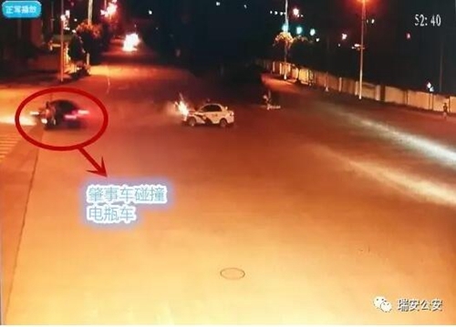 酒驾+闯红灯酿车祸 瑞安警方依法刑拘7.9塘