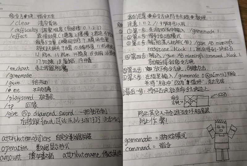 我的世界:00后玩游戏自学编程并写出教程,各种
