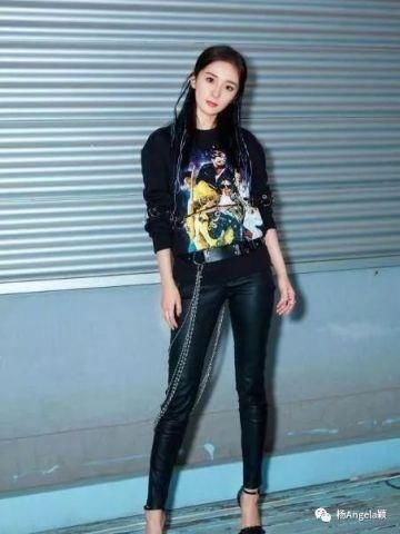 当女神穿上皮裤:杨颖只能垫底?