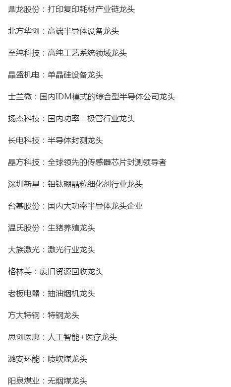 A股进入龙头时代,热门行业板块龙头股大揭秘!