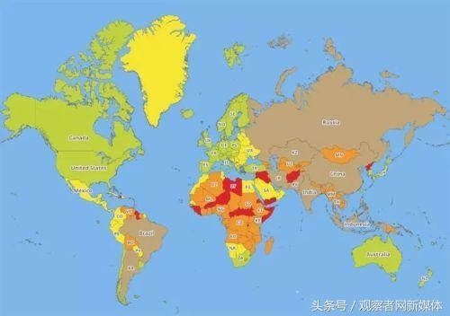 2018旅行风险地图出炉!来看看哪些国家最好别