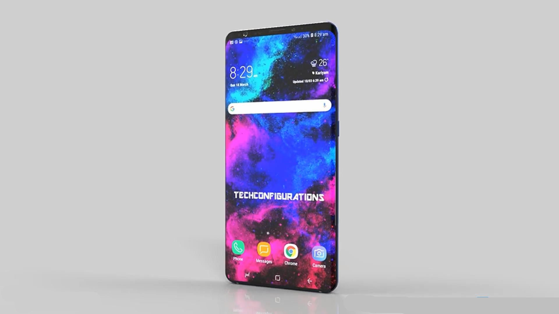 后置三颗摄像头骁龙855处理器 三星S10概念图