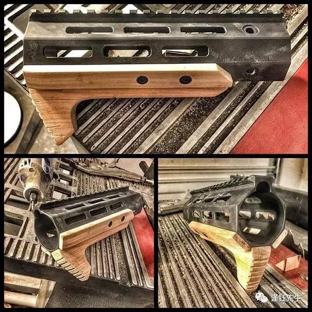 正因为实木的优势,美国就有网友自己动手为工程塑料护木的ar步枪进行
