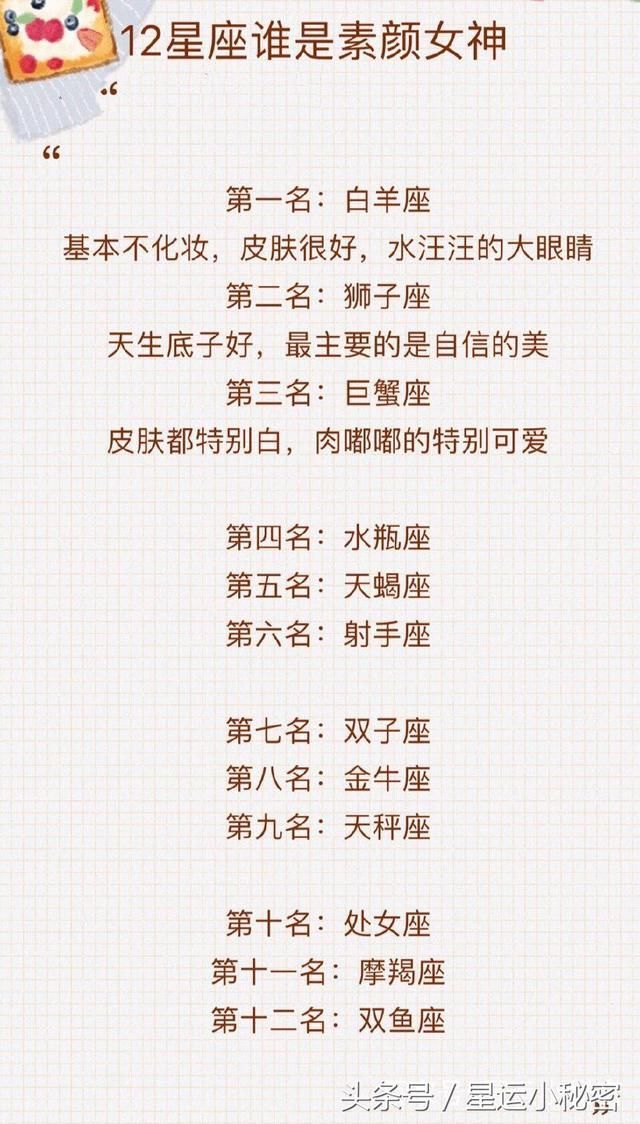 12星座女生最美的年龄,素颜最女神的星座排行