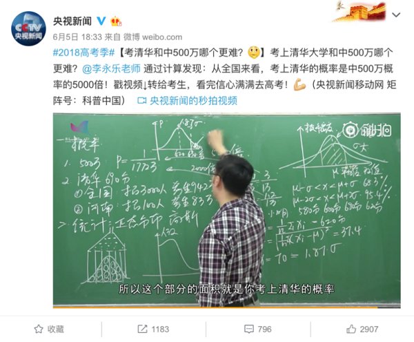 西瓜视频李永乐成科普网红 网友:你与清华之