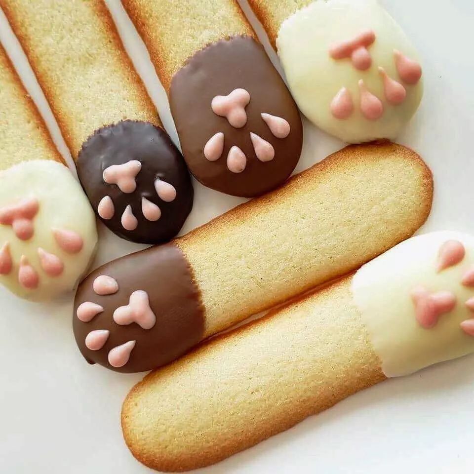 萌萌哒!快来学做薄而酥脆的猫舌饼干吧～丨香甜饼干