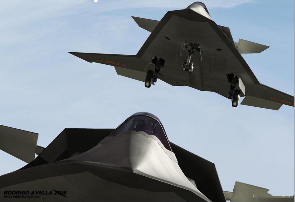 全频段隐身配激光炮:中国第6代战机cg概念图