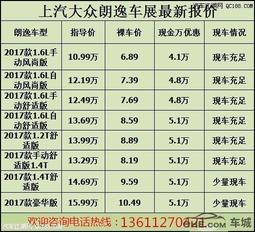 朗逸1.6参数配置图片