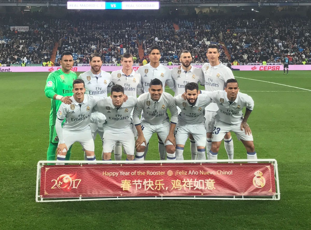 首发合影，皇马祝福中国球迷春节快乐!