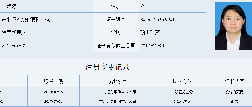 跃岭股份更换保荐代表人 东北证券王婷婷接替周炜