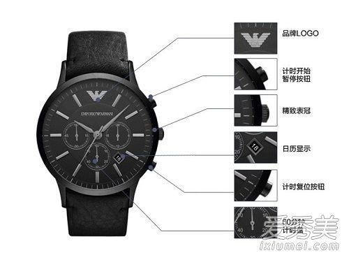 阿玛尼三眼手表怎么调?阿玛尼三眼手表说明书