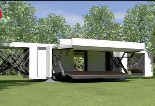 建房子不用打地基,十分钟就能建成一座别墅,还