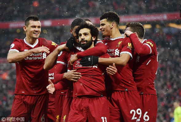 英超-萨拉赫破门鲁尼点球扳平 利物浦1-1埃弗顿