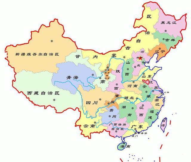 中国省份省会地图高清图片