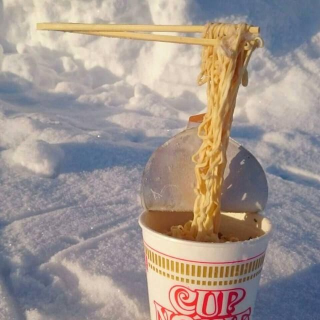 日本北海道户外温度零下22C,热面迅速成凌空