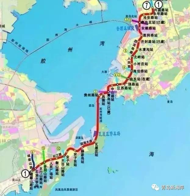 青岛西海岸地铁最全线路、站点、换乘攻略，速收藏!