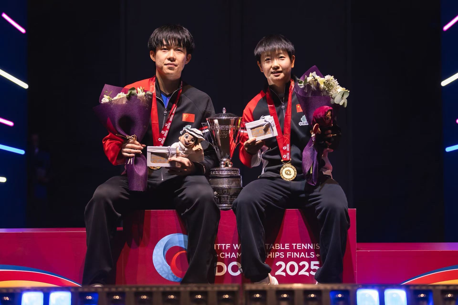 王楚钦/孙颖莎第三次获得世乒赛混双冠军 王楚钦/孙颖莎第三次获得世乒赛混双冠军