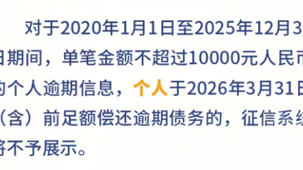 “快去查查你的征信更新没”,多地网友发文贷款逾期记录清零 “快去查查你的征信更新没”,多地网友发文贷款逾期记录清零