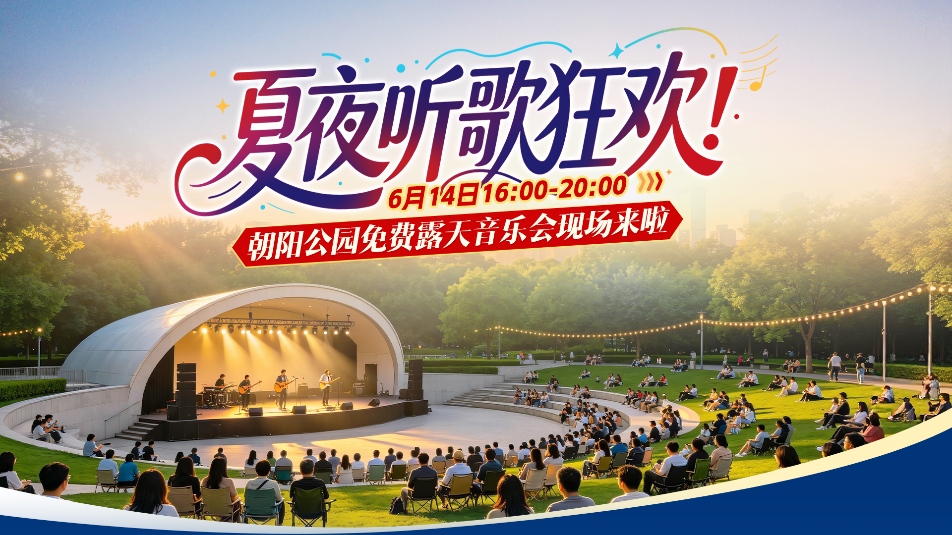 夏夜听歌狂欢！朝阳公园免费露天音乐会现场来啦