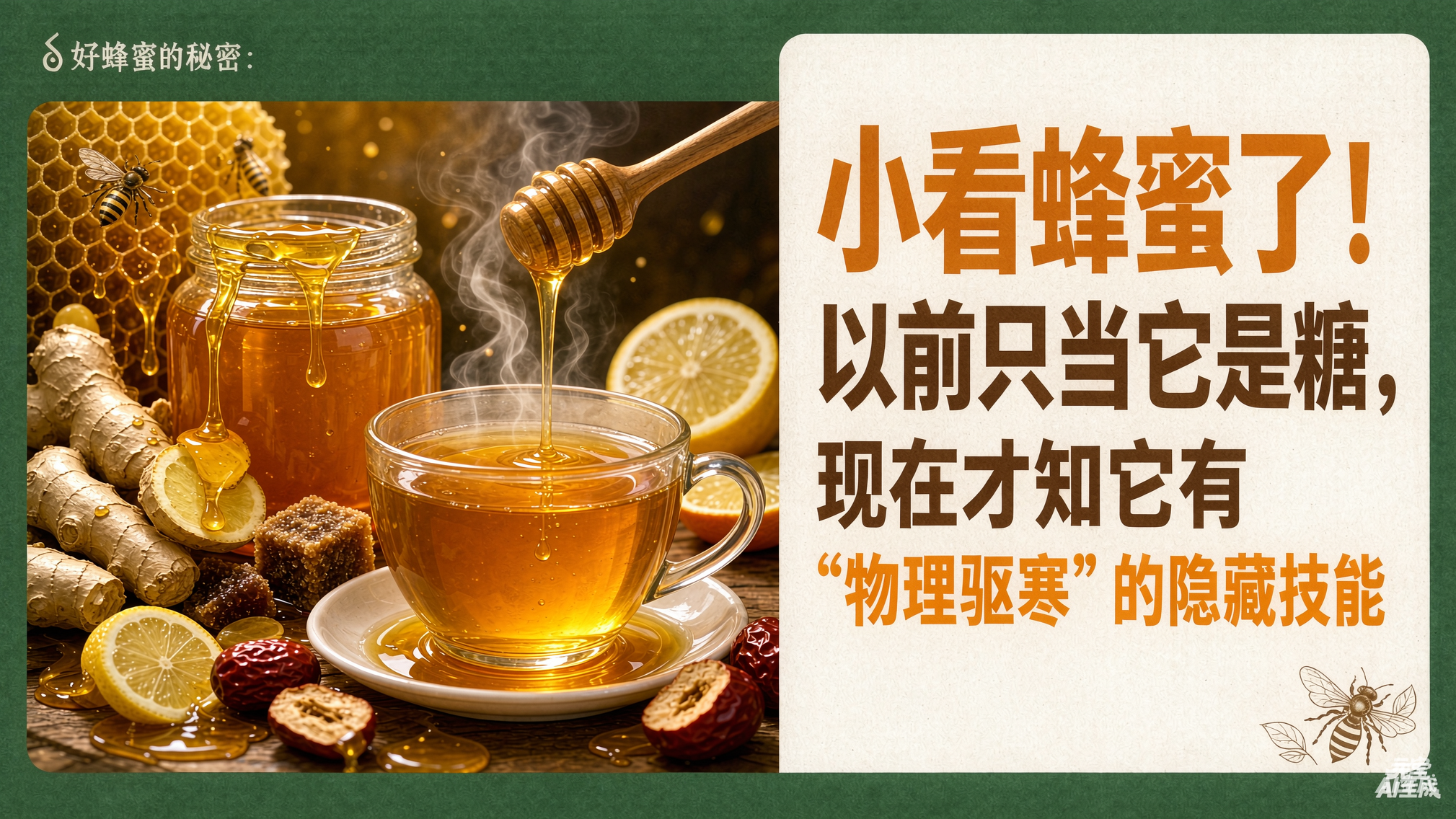 【京·花果蜜】小看蜂蜜了！以前只当它是糖，现在才知它有“物理驱寒”的隐藏技能