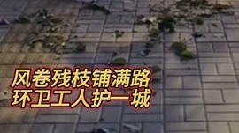 风卷残枝铺满路 环卫工人护一城 风卷残枝铺满路 环卫工人护一城