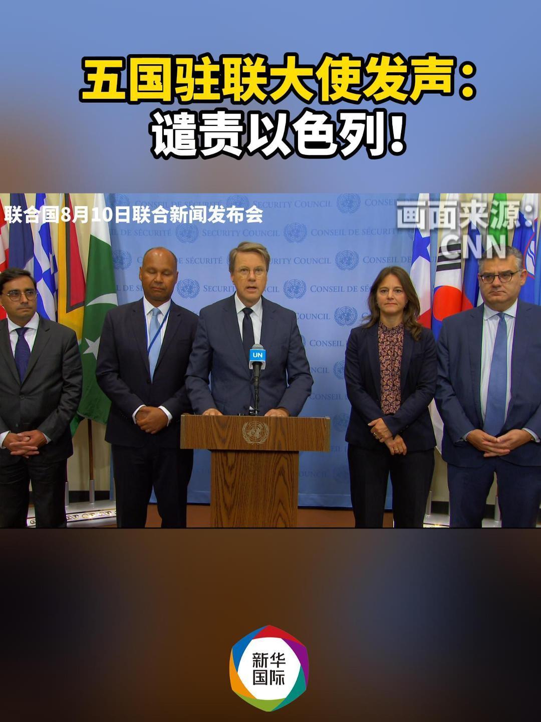五国驻联大使发声：谴责以色列！