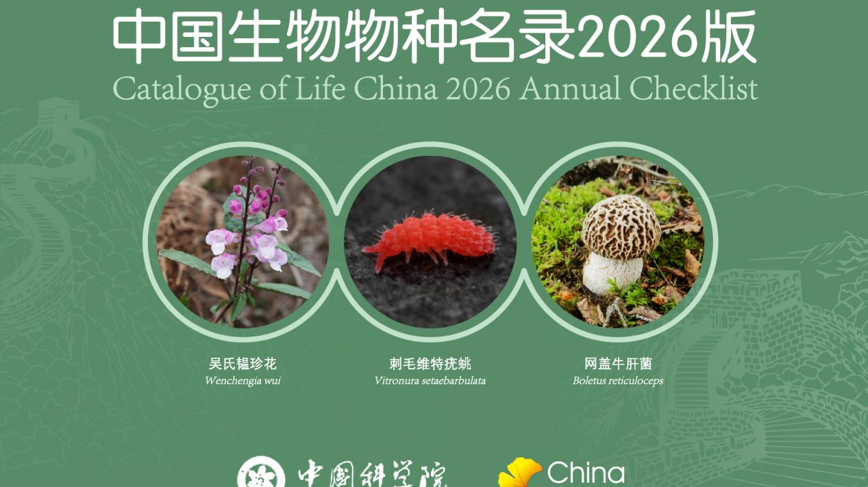 《中国生物物种名录2026版》发布 《中国生物物种名录2026版》发布