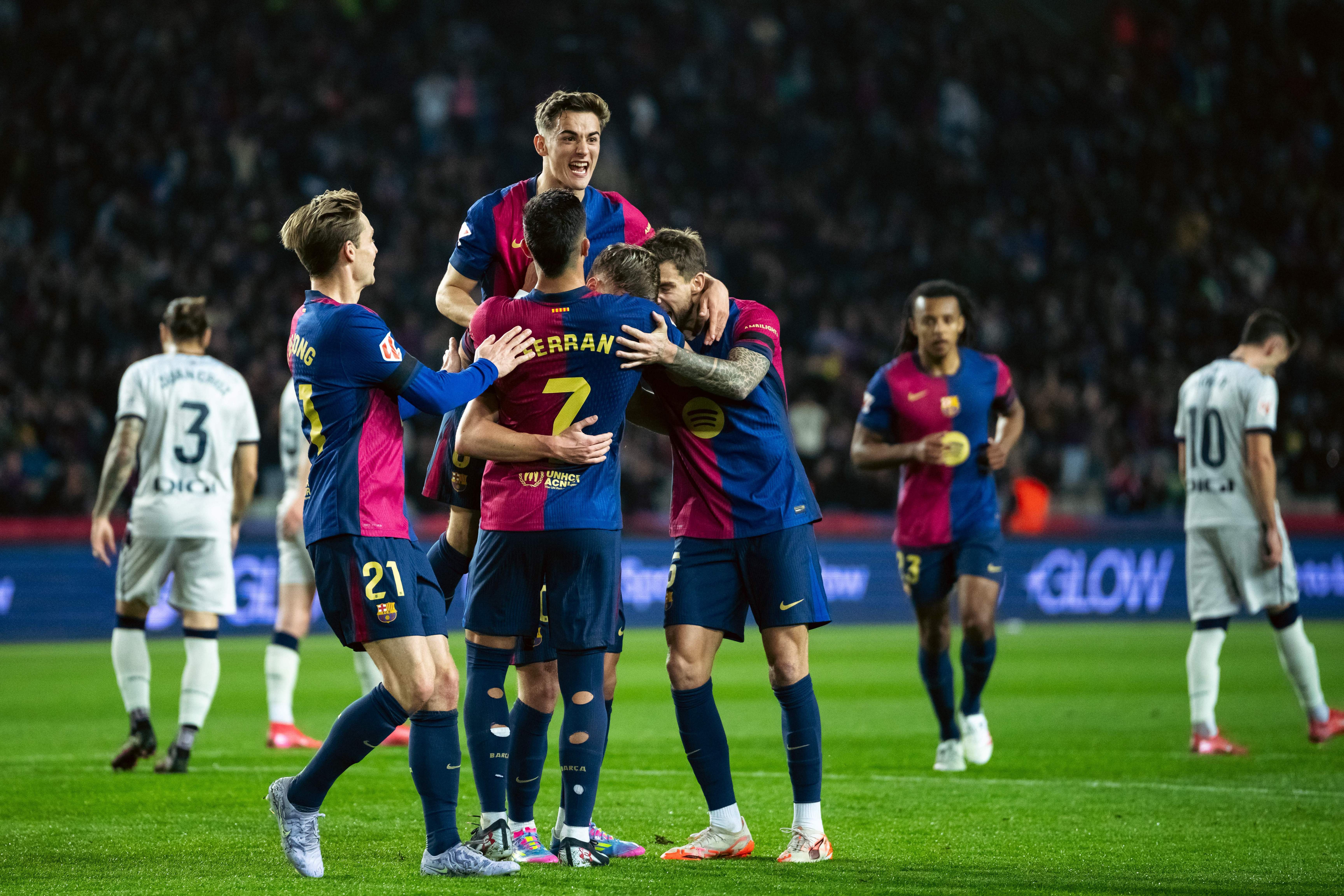 西甲：巴塞罗那三球完胜奥萨苏纳