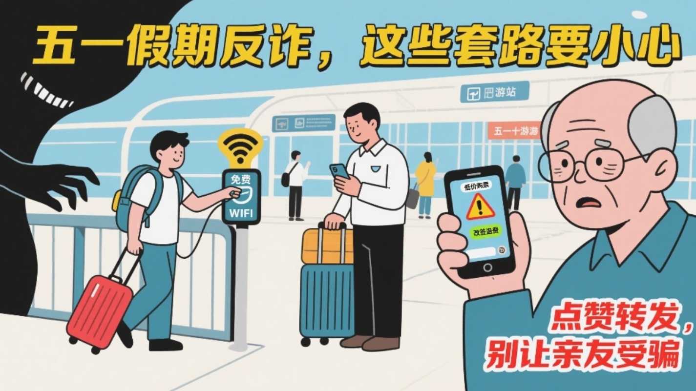 五一假期骗子不放假 专门用这3个套路来诈骗 赶紧收藏，被骗就晚了