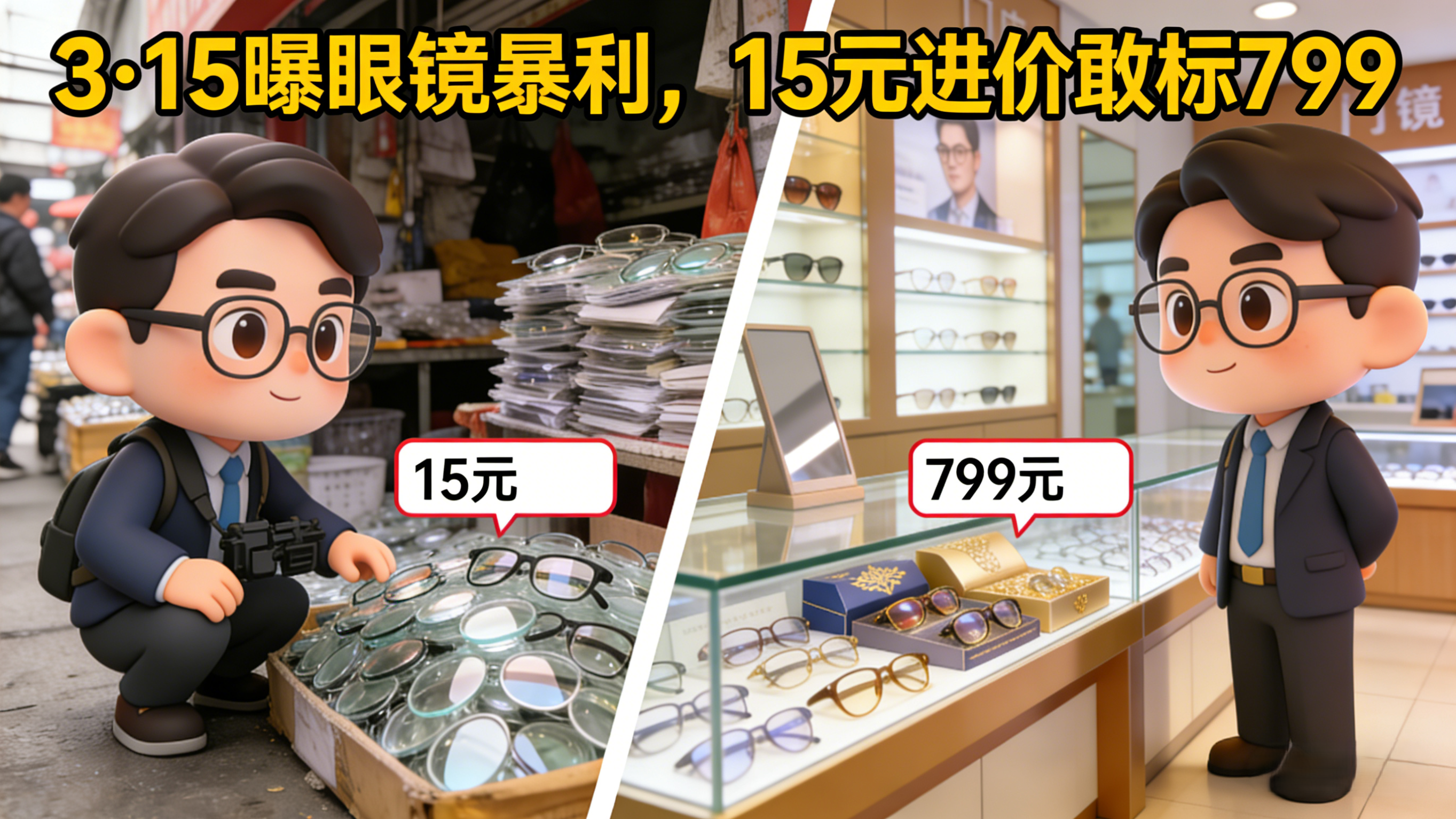 3·15曝眼镜暴利,15元进价敢标799 3·15曝眼镜暴利,15元进价敢标799