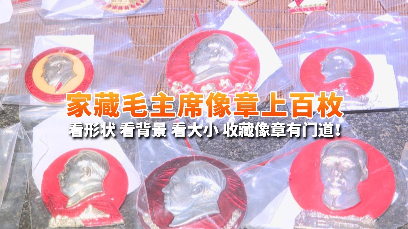 家藏毛主席像章上百枚 看形状、看背景、看大小 收藏像章有门道! 家藏毛主席像章上百枚 看形状、看背景、看大小 收藏像章有门道!
