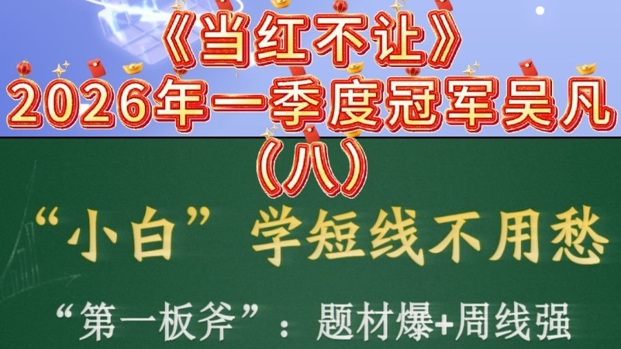 2026年《当红不让》一季度冠军吴凡——短线入门“三板斧”（八）