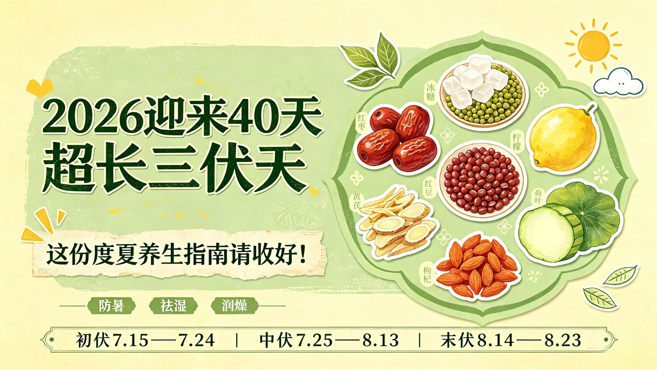 2026迎来40天超长三伏天，这份度夏养生指南请收好！
