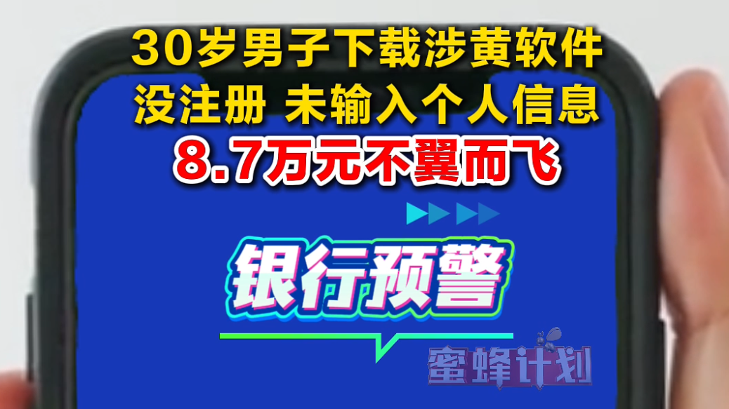30岁男子下载涉黄软件没注册 未输入个人信息 8.7万元不翼而飞