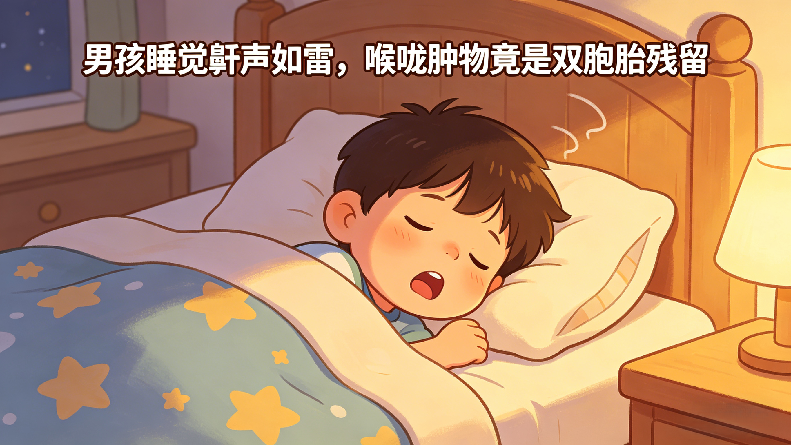 男孩睡觉鼾声如雷，喉咙肿物竟是双胞胎残留